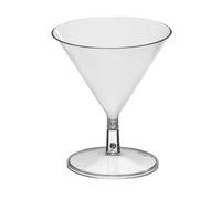 Party Essentials Miniware Disposable 2 oz. Small Plastic Mini Martini Appetizer and Dessert Cups/Cocktail Sample Tasting Drinkware, Clear, Glasses Only, 12-Count