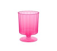 Party Essentials N820029 Hard Plastic One Piece 8-Ounce Wine Glasses, Neon Pink, 20 Count