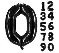 Party Factory Foil Balloons Black 100 cm Numbers 0-9 (0)