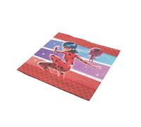Party Factory Miraculous 20 paper napkins, 33 x 33 cm, colourful, 3-ply, disposable napkins for children's birthday parties or theme parties