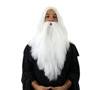 Party/Fancy Dress/Halloween LONG Beard & WIG set WHITE WIZARD SORCERER SANTA CLAUS PW0210-P60 Cosplay Roleplay
