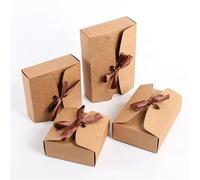 Party Favor Bags， 25 Pack Collapsible Wedding Candy Boxes Party Favors Multicolor Multiple Sizes(12X12X5CM-BROWN)