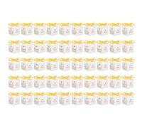 Party Favor Boxes Wedding Gift Boxes Mini Sweet Boxes for Baptism Weddings Baby Showers White Paper Material 6.5x6.5x6.5cm 50pcs with Gold Ribbon