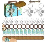 Party Favor Suitcase, Heavy Duty Suitcase, Popular Suitcase, Carry-on Suitcase, Miniature Suitcase, Candy Box with Travel Ticket, Land Plane Keychain, 10 Sets Vintage Decoration