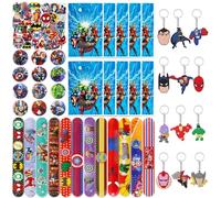 Party Favour Packs 87pcs Super Marv Snap Bracelets & Sticker Toy Set, Cute Stickers for Children Loving Wizards for Birthday Party Supplies, Advent Calendar Party Bag Filler Favors for Boys Girls