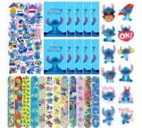 Party Favour Packs Stiz themed Snap Bracelets & Sticker Toy Set, Cute badges for Children Loving Sti-tch for Birthday Party Supplies, Advent Calendar Party Bag Filler Favors for Boys Girls