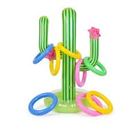 Party Games for adolescent, Garden Games and Hawaiian Party Decorations, 8-Ring Inflatable Cactus Toss Set with 63 cm Cactus, Pool Inflatables for adolescent Outdoor Activities