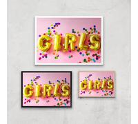Party Girls Giclee Art Print - A3 - White Frame
