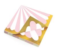PARTY GO 24Pcs 13'' Circus Theme Napkins Colourful Paper Tableware for Children's Birthday Party 33 * 33CM Pink