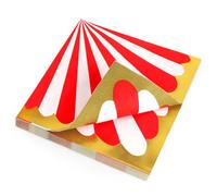 PARTY GO 24Pcs 13'' Circus Theme Napkins Colourful Paper Tableware for Children's Birthday Party 33 * 33CM Red