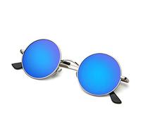 PARTY GO Sunglasses for Men & Women UV400 Polarized Vintage Small Round Lennon Glasses, blue