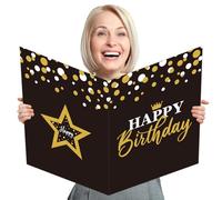 party greeting Jumbo Birthday Card Giant Guest Book Happy Birthday Party Decorations Supplies Gifts for Office Teacher Women Men Co-Worker -Large 14 x 22 inches