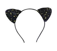 Party Hairhoop Glittering Powder Cats Ear Hairband With Animal Print For Birthday Party Women Music Festival Headwear Leopard Print Headband