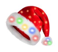 Party Hat - LED Velvet Design Santa Accessory Adult Cup | Bright Glow Costume LED Holiday Clothes for Photoshoots Parties Plays Festivals Concerts Carn