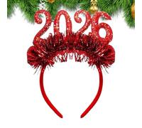 Party Headwear,Tiara Photo Props with 2026 Number - Tassels Happy New Year Party Headband - for Adults Women Christmas Birthday Festive Countdown Home Classroom Indoor Booth
