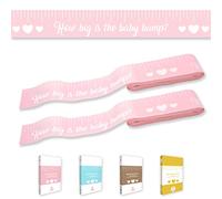 Party Hearty Baby Shower Games for Girls 2 Rolls 2 inch x 150 feet Tummy Measure, Pink Measure Tape, Fun & Easy to Play, Party Favors and Supplies