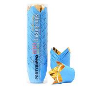 Party Hippo Gold Tulip Cupcake Liners 100 Pcs Baking Paper Cups Holders Greaseproof Muffin Cases Wrappers for Wedding Birthday Party Baby Shower (Blue)