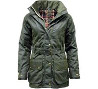 Party HuB Ladies Long Sleeve Antique Waxed Cotton Padded Jacket Womens Warm Winter Belted Coat Cantrell Wax Jacket