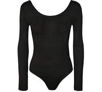 Party HuB Ladies Plain Scoop Neck Bodysuit Long Sleeve Fitted One-Piece Top, Lightweight Stretchy Leotard for Everyday Out Look