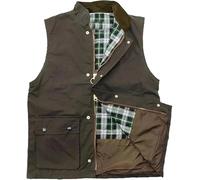 Party HuB Mens Sleeveless Quilted Waxed Cotton Gilet Adults Heavy Duty Waistcoat Multi Pocket Zipper Bodywarmer