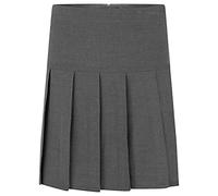 Party HuB Womens All Round Pleated Skirt Girls School Uniform Half Drop Pleated Skirt High Waist Mini Skirt Grey