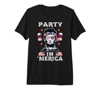 Party in Merica Drinking Lincoln Abraham 4th of July Premium T-Shirt