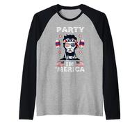 Party in Merica Drinking Lincoln Abraham 4th of July Raglan Baseball Tee