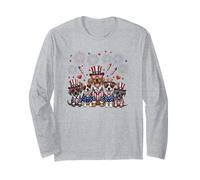 Party in The USA Dogs Patriotic American Flag 4th Of July Long Sleeve T-Shirt
