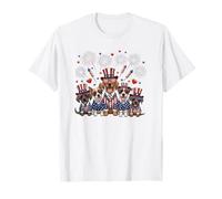 Party in The USA Dogs Patriotic American Flag 4th Of July T-Shirt