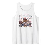 Party in The USA Dogs Patriotic American Flag 4th Of July Tank Top