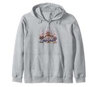 Party in The USA Dogs Patriotic American Flag 4th Of July Zip Hoodie