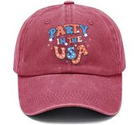 Party in The USA Hat Funny 4th of July Baseball Cap Claret