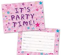 Party Invitations Pack of 36. Pink Starburst Themed Invitation with Matching envelopes. 120 x 172mm. Party Invites, Birthday Party Invitations. Suitable for All Ages.