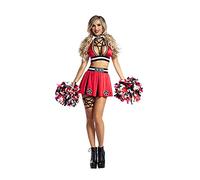 Party King PK2102 Women's Hellbent Cheerleader Costume Adult Sized, Red, Medium