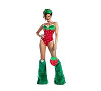 Party King PK2130 Women's Sassy Strawberry Costume Shortcake Adult Sized, Red, Medium