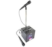 Party Light & Sound - PARTY-SINGTOGETHER - Drum karaoke set with 2 microphones and stand - Black