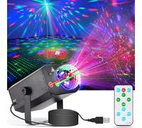 Party Lights+Disco Ball 2 in 1 Disco Strobe Lights Sound Activated with Remote Control Dj Lights for Xmas Club Bar Parties Holiday Christmas Birthday Wedding Home Decoration