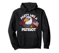 Party Like a Patriot Funny Eagle USA 4th of July Pullover Hoodie