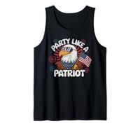 Party Like a Patriot Funny Eagle USA 4th of July Tank Top