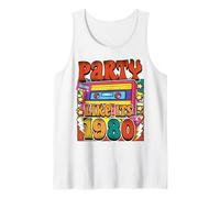Party like its 1980 80s 90s Retro Vintage white Disco Tank Top