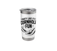 Party Like It's Cornhole Fun Gamers Relaxed Vibe Summer Play Stainless Steel Insulated Tumbler