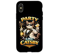 Party like The Great Catsby Funny Cat Lovers Parody Case for iPhone X/XS