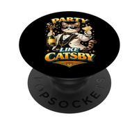Party like The Great Catsby Funny Cat Lovers Parody PopSockets Adhesive PopGrip