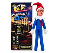 Party Monkeys Bend and Pose Donald Blue Elf 35cm Christmas Elf Decoration - The Donald Christmas Elves Ornaments for Supporters and Patriotic Americans | The #1 2026 Gifts