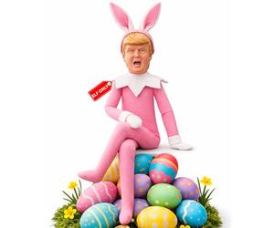 Party Monkeys Bend and Pose Donald Light Pink Elf Easter Bunny Rabbit Decoration - A Festive Ornament Elf for Holiday and Fun-Loving Families, Funny Gag Gifts for Easter | The #1 Unique Gift