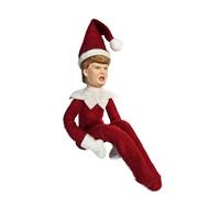 Party Monkeys Bend and Pose Donald Trmp Red Elf Christmas Decoration - A Festive Christmas Ornament Elf for Holiday and Fun-Loving Families, Funny Gag Gifts for Christmas | The #1 Unique Gift (Red)