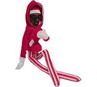 Party Monkeys Bend and Pose Snoop on a Stoop Rapper Elf - Handmade Hip Hop Christmas Elf Decoration, Bendable Plush Ornament for Holiday Home, Garden, and Party Décor (Red)