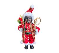 Party Monkeys Father Santa Rap Icon Christmas Figurine 50cm Christmas Santa Decoration, Hip Hop Legend Christmas Ornaments Plush for Xmas Party Holiday Home Garden Decor (RED)