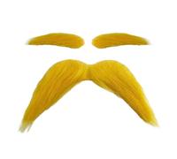 Party Mustache Prop - Bright Yellow Costume Accessory | Adhesive Clip On Design, Playful Facial Hair for Kids, Adults, Birthday Celebrations, Costume Parties Creative Photo Fun Easy to Wear