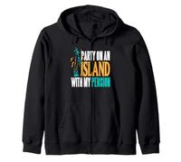 Party On Beachside Paradise With My Pension Fun Zip Hoodie